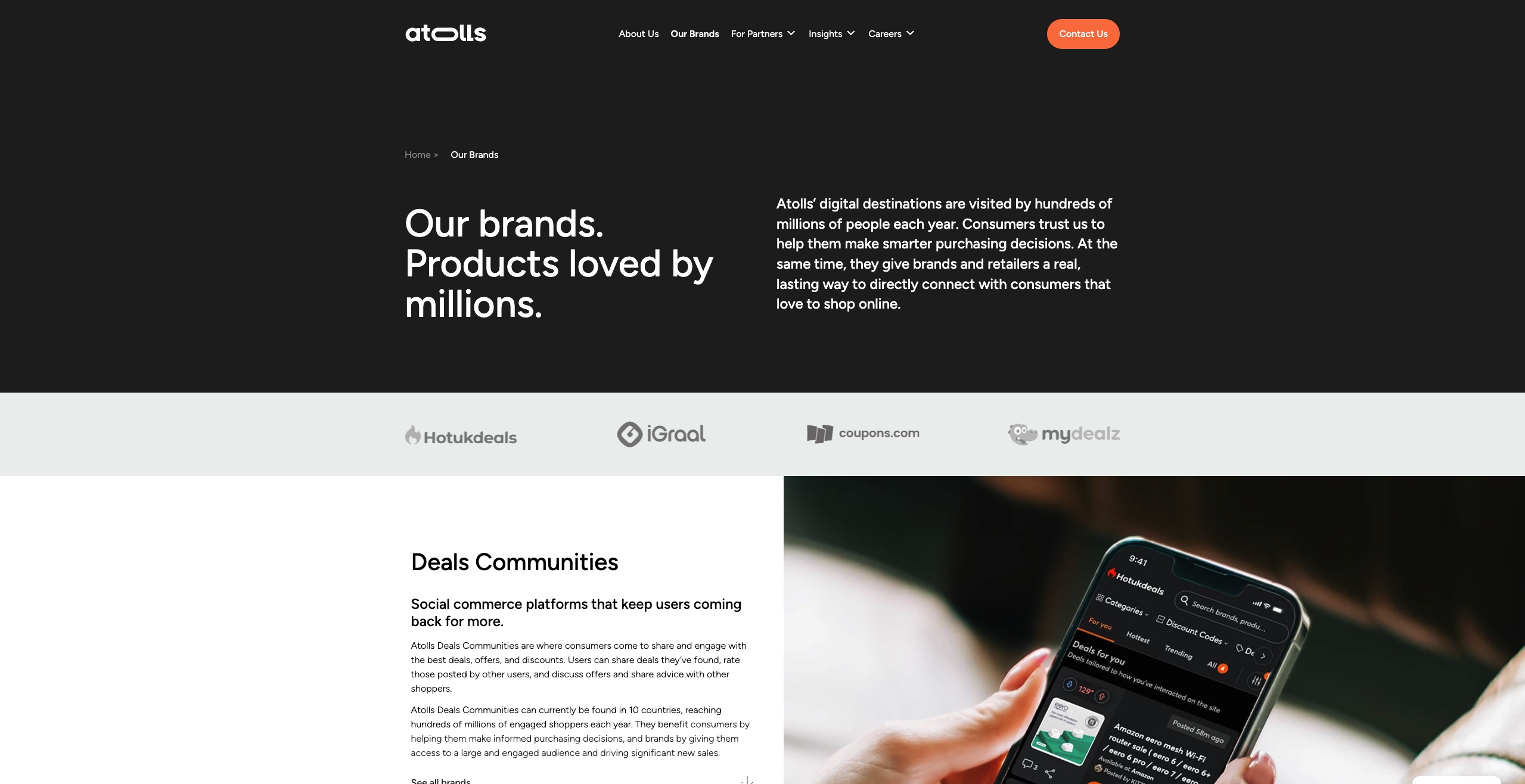 Atolls brand portfolio of international shopping and savings platforms